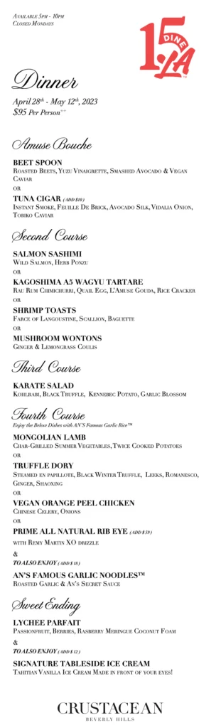 Dine LA 2023 Spring Edition: Menus, Dates