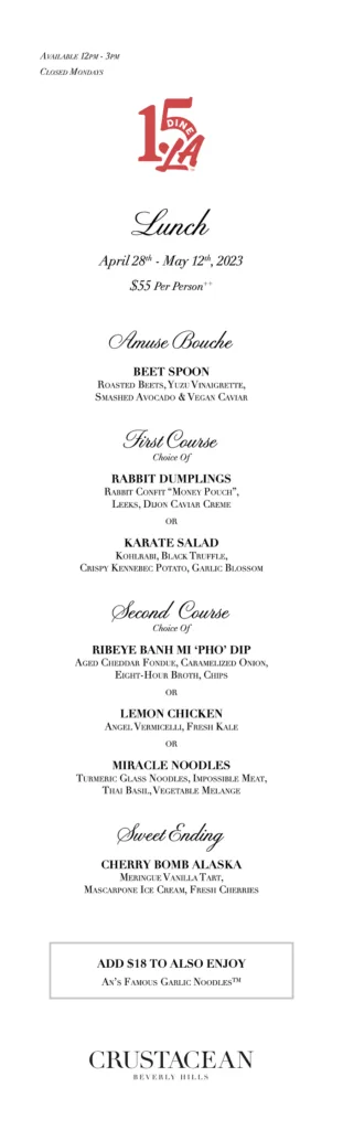 Dine LA 2023 Spring Edition: Menus, Dates