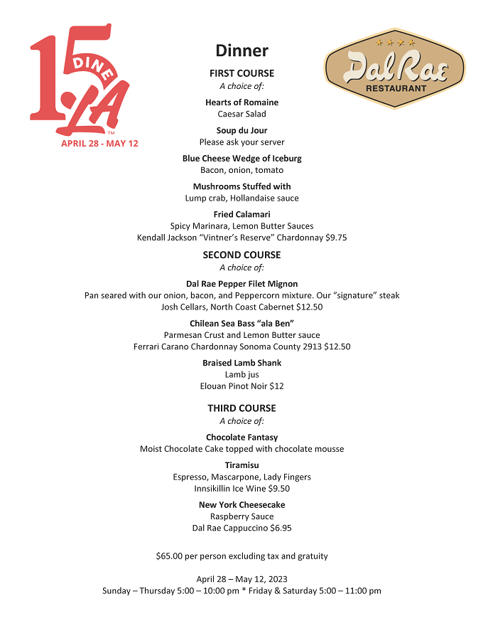 Dine LA 2023 Spring Edition: Menus, Dates