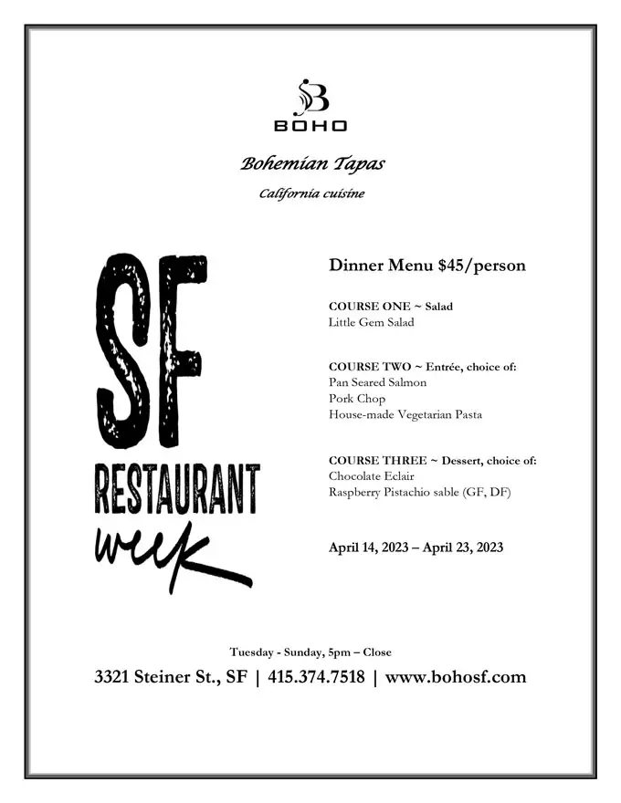 San Francisco Restaurant Week 2023