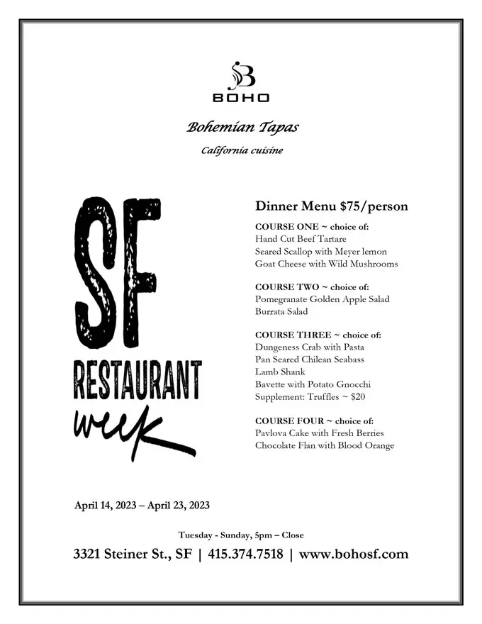 San Francisco Restaurant Week 2023