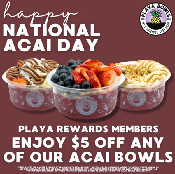 Playa Bowls Celebrates National Acai Bowl With Rewards Offer