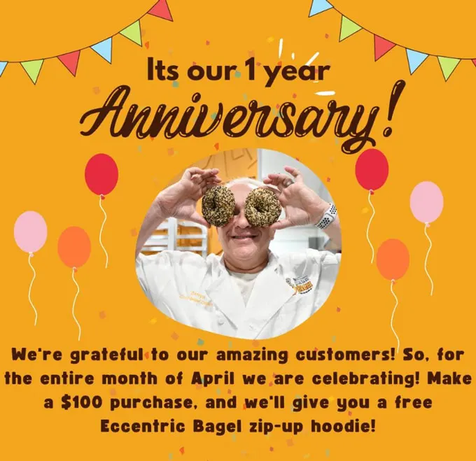 Eccentric Bagel Celebrates One-Year Anniversary