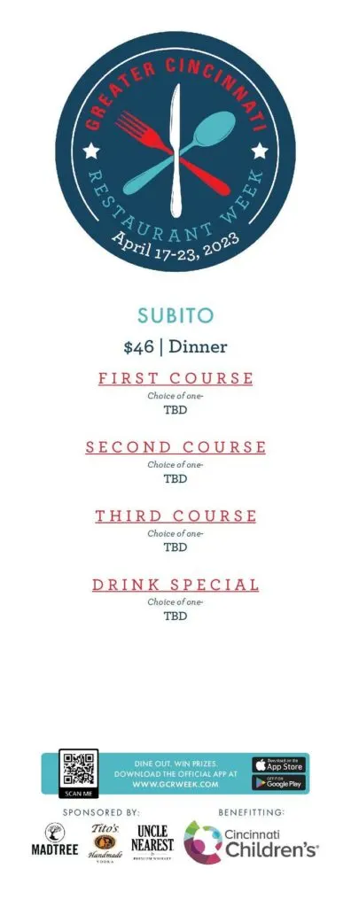 Greater Cincinnati Restaurant Week 2023: Menus, Dates
