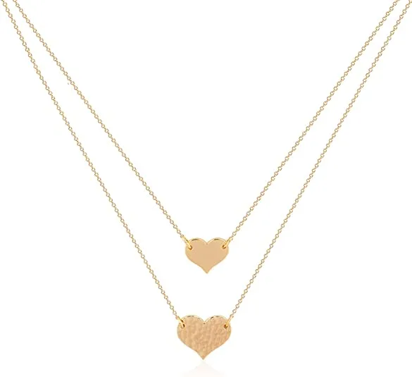 MEVECCO Women's Layered Heart Necklace