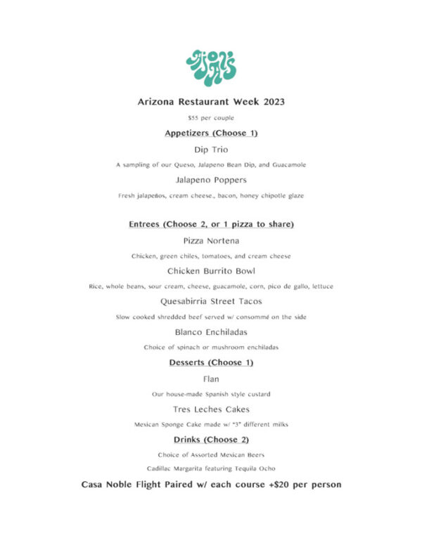 Arizona Restaurant Week 2023 Spring Edition Menus, Dates