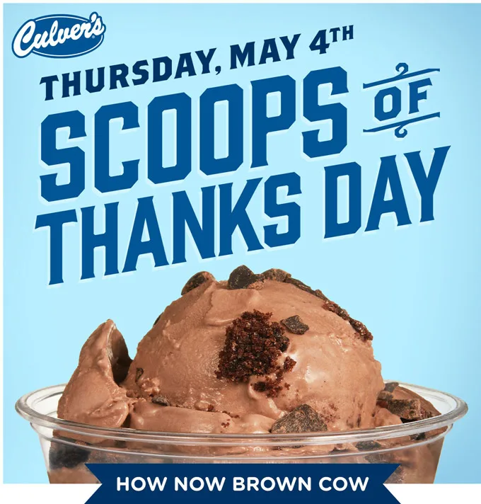 Culver's Offers Single Scoop of Fresh Frozen Custard for $1 Donation on May 4