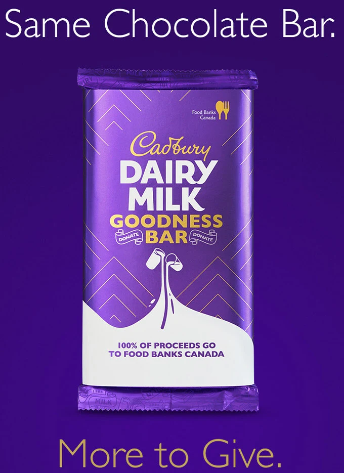 CADBURY matching donations with aim to provide 400,000 meals to Food Banks Canada with its limited-edition Cadbury Goodness Bar