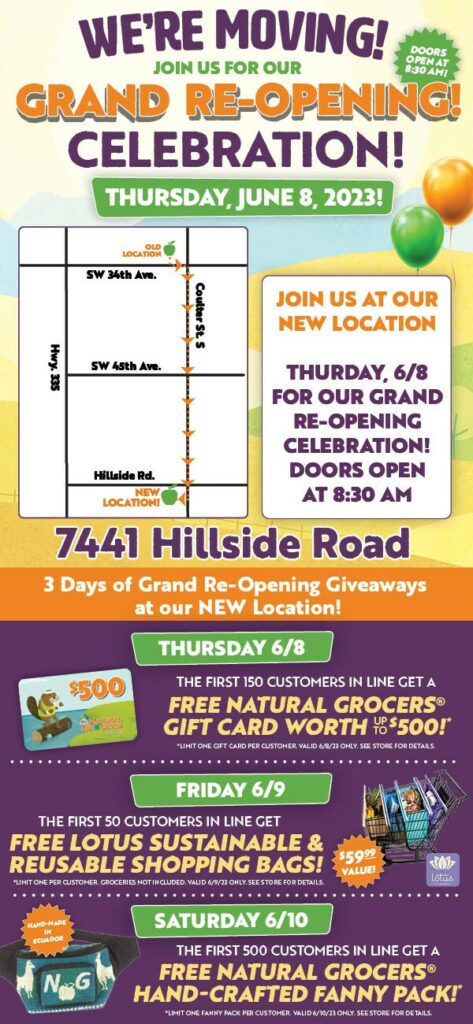 Natural Grocers Invites Amarillo, TX Community to Celebrate Grand Re-Opening at New Location on June 8, 2023