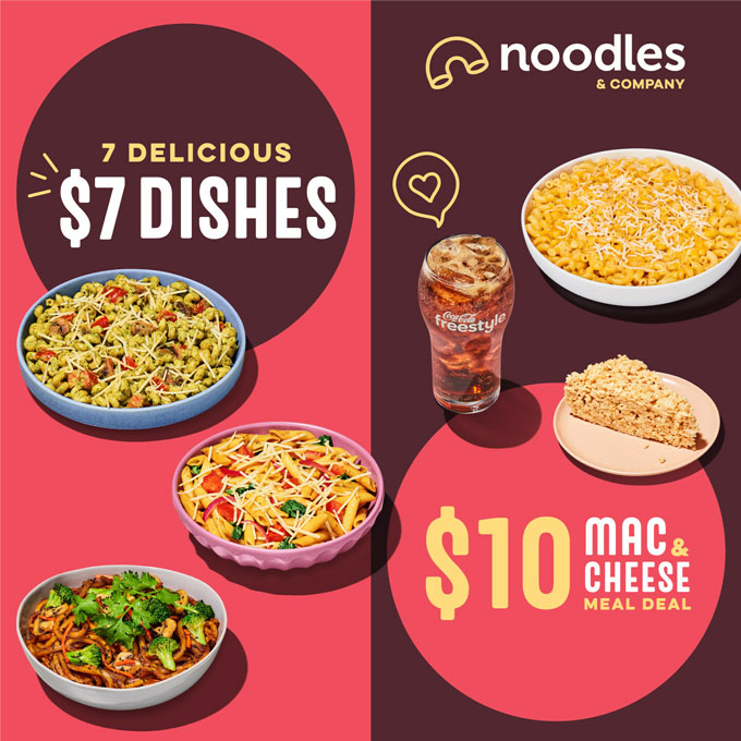 Noodles & Company 10 Mac & Cheese Meal and 7 7 Dishes