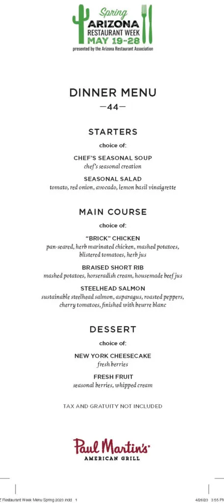 Arizona Restaurant Week 2023