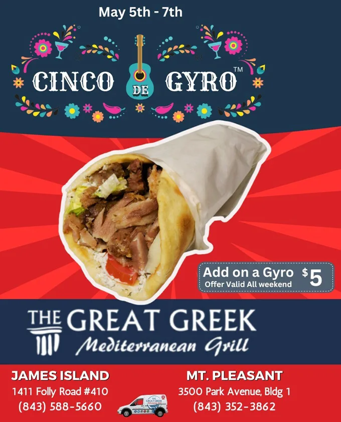 Come Celebrate Cinco de Gyro at The Great Greek Grill