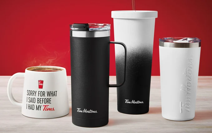 Tim Hortons Everyday Drinkware Collection of stainless steel travel mugs *new*
