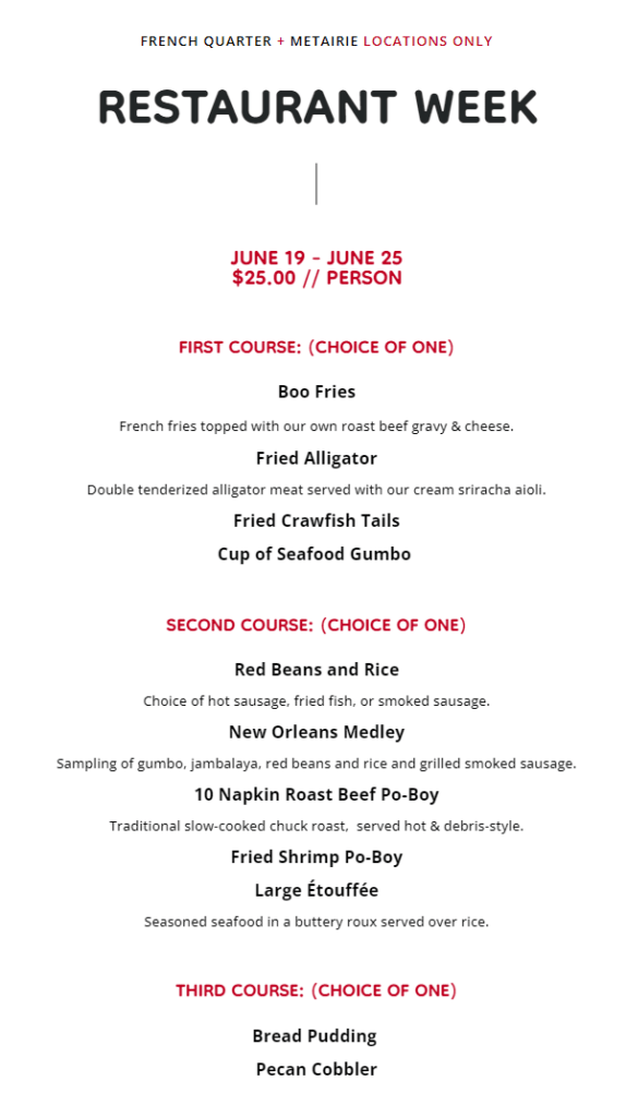 New Orleans Restaurant Week 2023: Menus, Dates