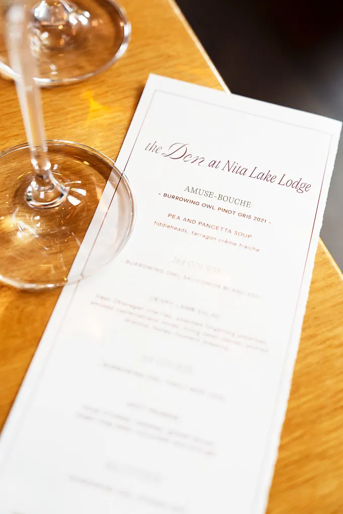 Farm to Table Dinner at The Den at Nita Lake Lodge