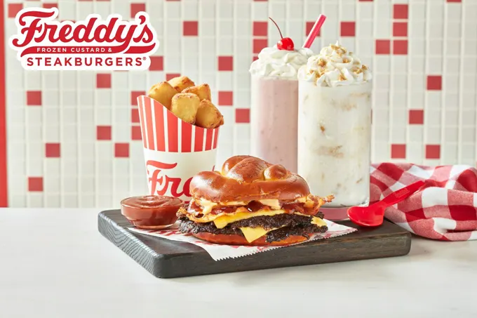 Freddy's launches new Pretzel Bacon BBQ Steakburger, Key Lime Pie Concrete & Very Berry Strawberry Shake