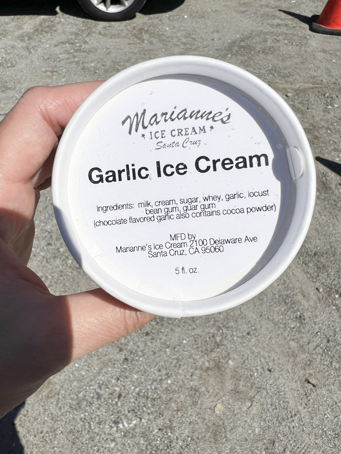 Trying Garlic Ice Cream in Gilroy CA Garlic Capital of the World