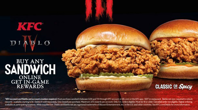 KFC Chicken Sandwiches Unlock Exclusive Diablo IV In-Game Rewards for a Limited Time