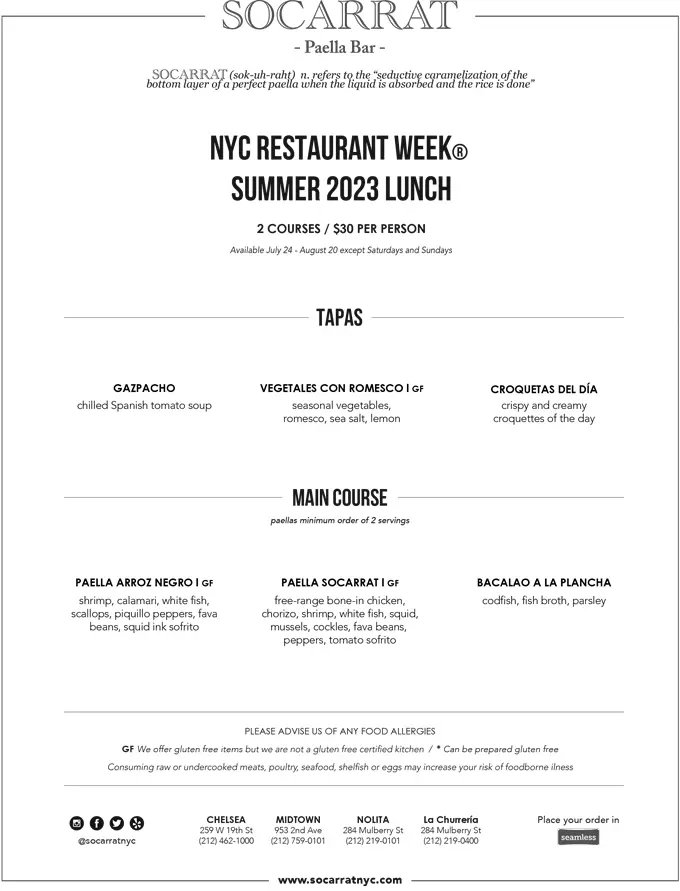 NYC Restaurant Week 2023 Summer Menus, Dates