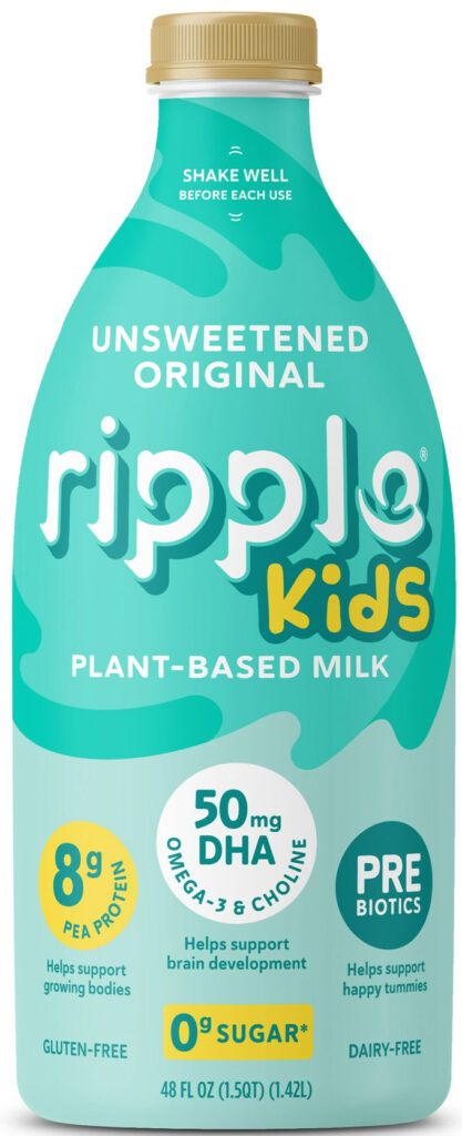 Ripple Dairy Free Plant Based Kids Milk with DHA, 48 fl oz