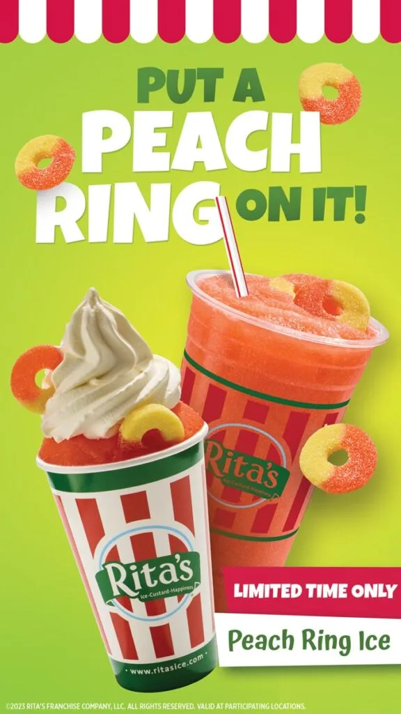 Rita&rsquo;s Italian Ice & Frozen Custard Introduces Second New Flavor in 2023 &ndash; Peach Ring Italian Ice