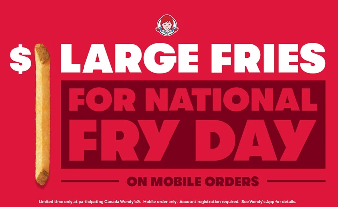 Fry-Fanatics Rejoice: Wendy&rsquo;s Kicks Off $1 Fry Deal All Week in Wendy&rsquo;s App