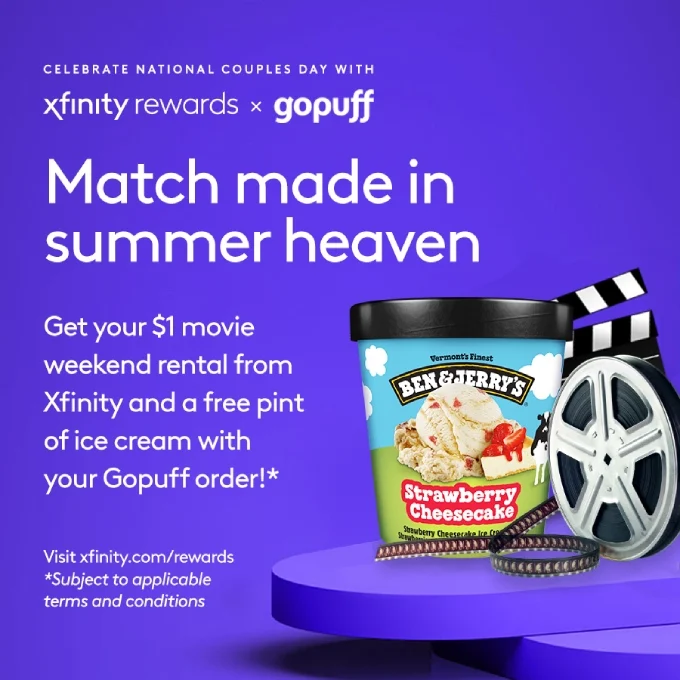 Gopuff and Xfinity Rewards Team Up to Celebrate National Couples Day with a Match Made in Heaven