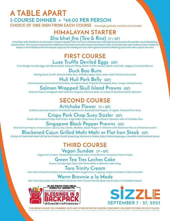 Sizzle Dining Restaurant Week 2023 South Florida Menus, Dates