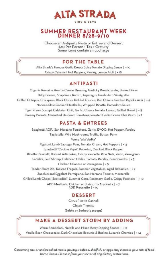 RAMW Summer Restaurant Week 2023: Menus, Dates