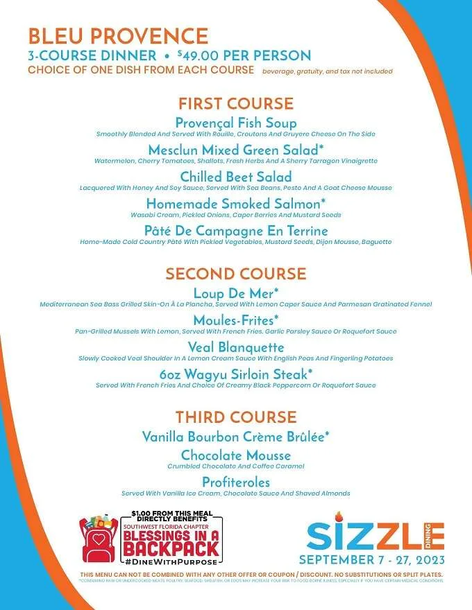 Sizzle Dining Restaurant Week 2023 South Florida Menus, Dates