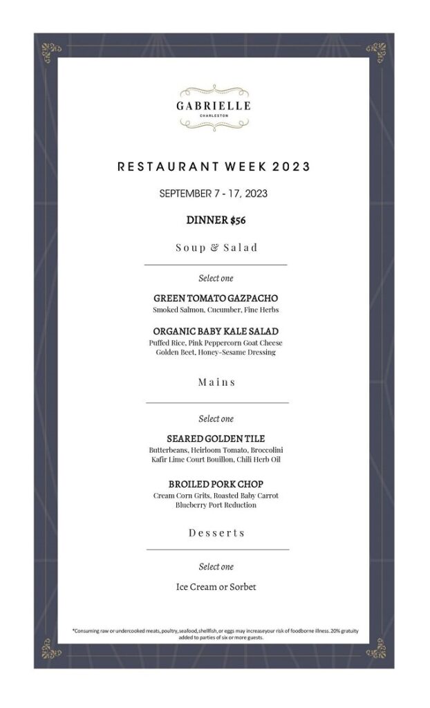 Charleston Restaurant Week 2023: Menus, Dates