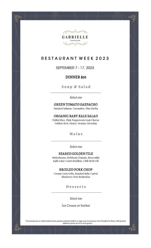 Charleston Restaurant Week 2023: Menus, Dates