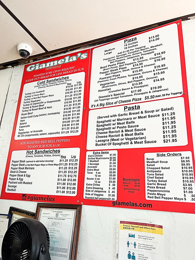 Giamela's Los Angeles:  Italian sub sandwiches, pizza and pasta