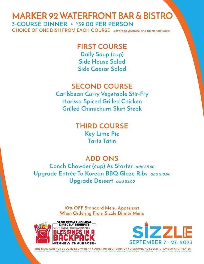 Sizzle Dining Restaurant Week 2023 South Florida: Menus, Dates