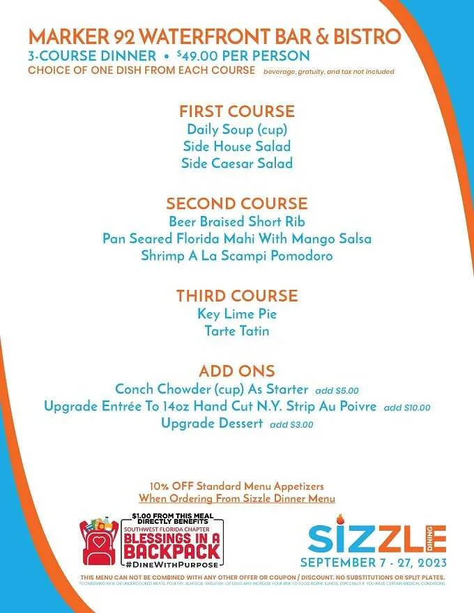 Sizzle Dining Restaurant Week 2023 South Florida: Menus, Dates