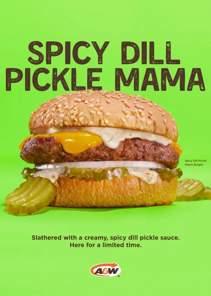 A&W launches new pickly and saucy limited time offer burger: Spicy Dill Pickle Mama Burger