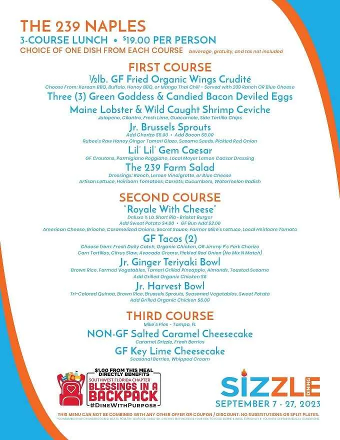 Sizzle Dining Restaurant Week 2023 South Florida Menus, Dates