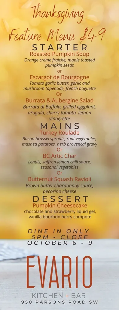 Thanksgiving Edmonton 2023: Dinner, Turkey to Go, Restaurants