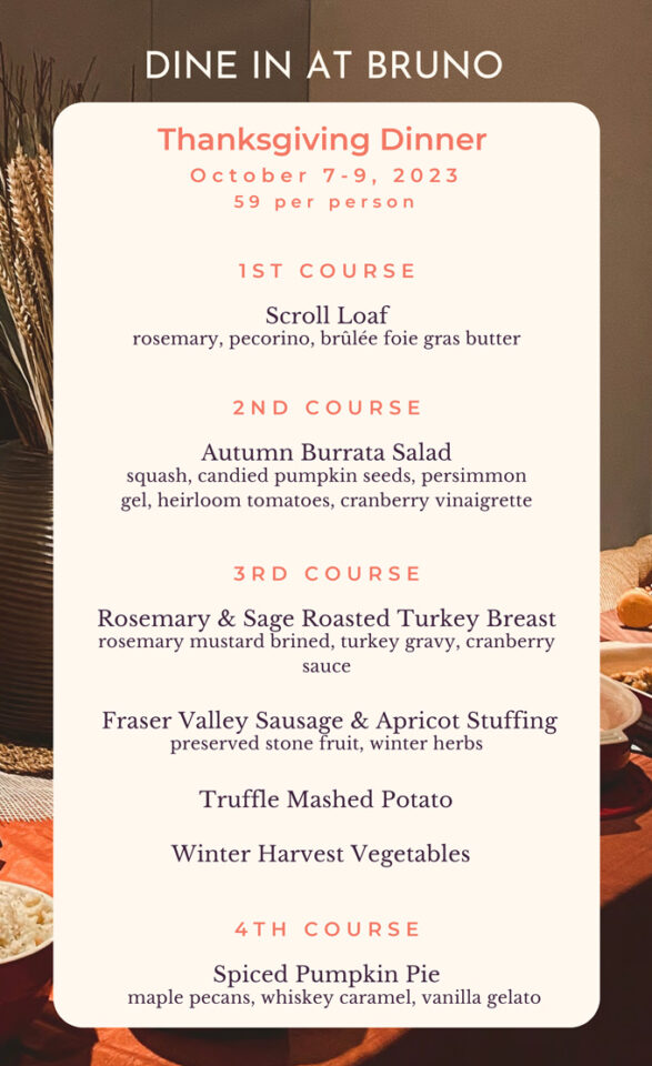 Thanksgiving Vancouver 2023: Dinner, Turkey to Go, Restaurants