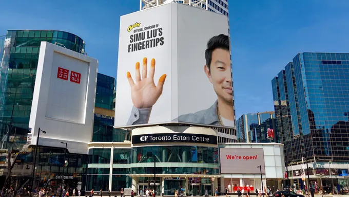 Cheetos Canada official sponsorship of Simu Liu's fingertips