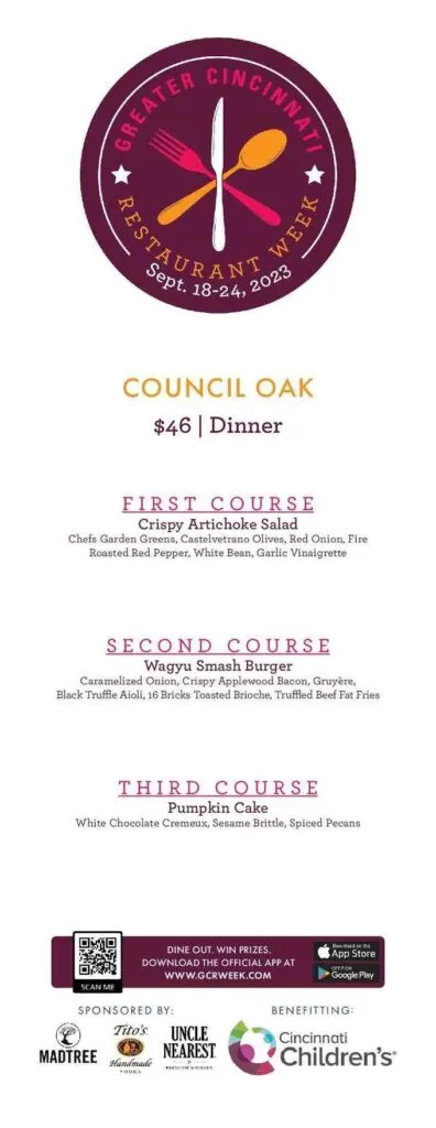 Greater Cincinnati Restaurant Week 2023 Fall: Menus, Dates