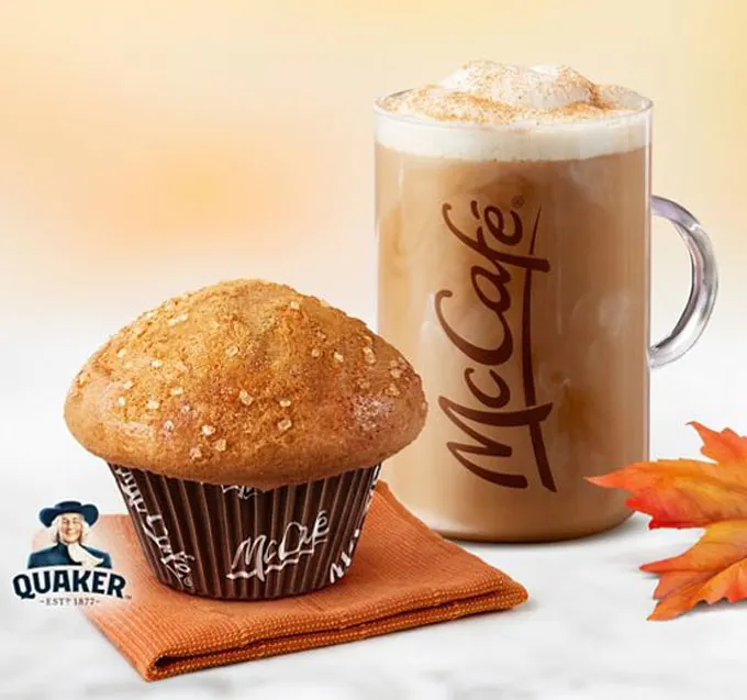 McDonald's Canada Pumpkin Spice Latte and Maple & Brown Sugar Muffin 2023
