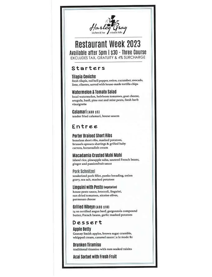 San Diego Restaurant Week 2023 Menus, Dates