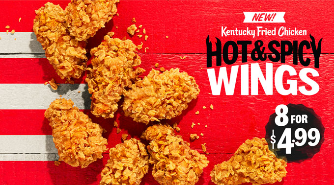 KFC USA New Hot & Spicy Wings - Get 8 For Just $4.99 - Foodgressing