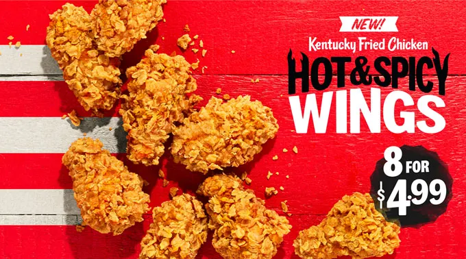 KFC Scores A Touchdown With New Hot & Spicy Wings - Get 8 For Just $4.99