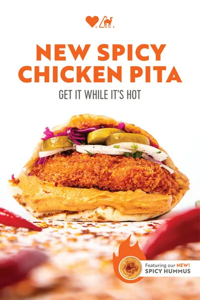 Naf Naf Grill Aims to Ignite Your Tastebuds with Sizzling New Offerings: Spicy Hummus and The Spicy Chicken Pita