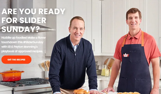 King's Hawaiian Partners with Eli and Peyton Manning for Slider Sunday