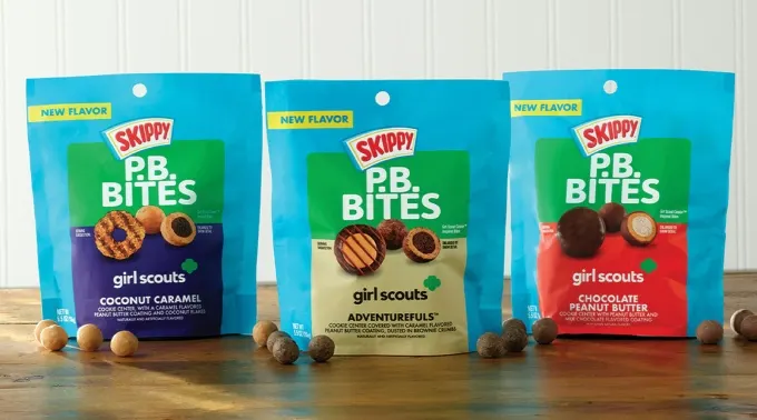 Makers of Skippy Peanut Butter Unveil Girl Scout Cookie Inspired P.B. Bites, Combining Two Iconic Brands Within a Single Bite