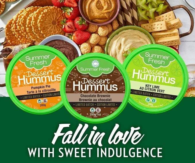 Summer Fresh® Unveils Three New Dessert Hummus Flavours Just In Time For Fall