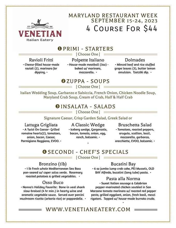 Maryland Restaurant Week 2023